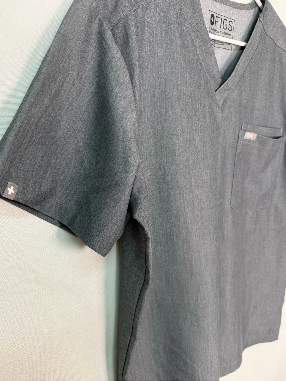 Figs Men's Gray Scrub Set Technical Collection Top and Pants